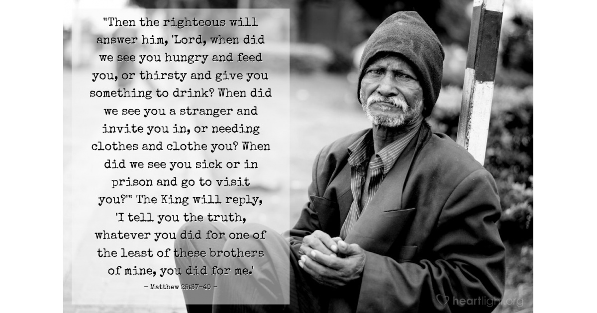 Matthew 25:37-40 — Verse of the Day for 06/27/2025