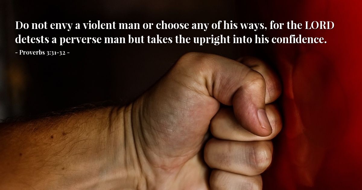 Proverbs 3:31-32 — Verse of the Day for 08/31/2025