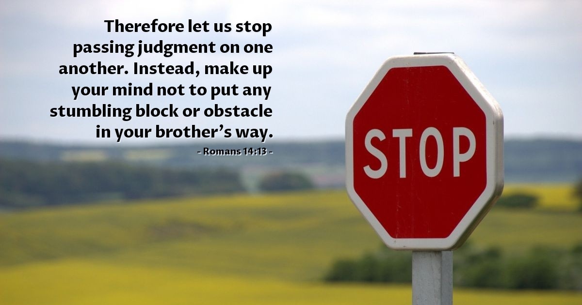 Romans 14:13 — Verse of the Day for 11/13/2025